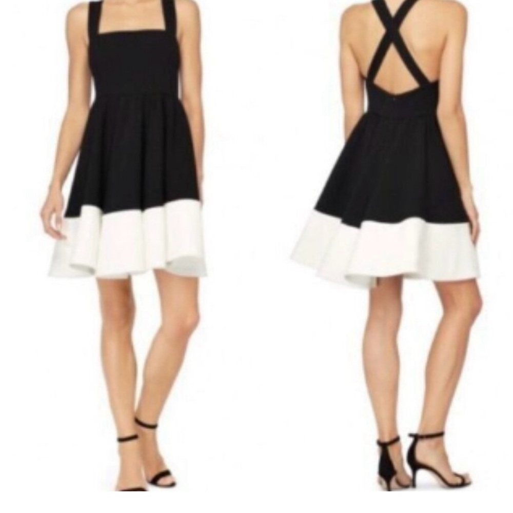 Milly fit and flare heavyweight color block mini dress size 4